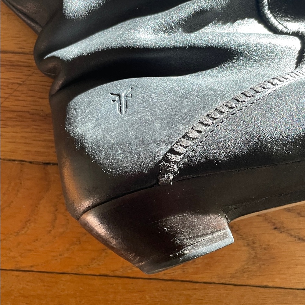 Elegant Frye Black Over the Knee or Cuff Top Leather Boots Womens 8.5 - Picture 6 of 13